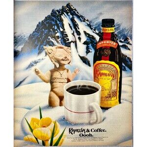 Kahlua Liqueur "with Coffee - Oooh" Vintage Print Ad 1979